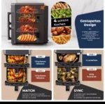 Dual Drawer Air Fryer Double Basket Stack Cook 2 Foods at Once - Image 6