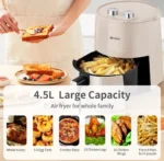 Simplus 4.5L Air Fryer 1300W Oil-Free Rapid Fry, Knob Control - Image 4