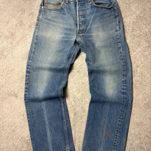 Levis Vintage Jeans Authentic Worn Faded Blue Straight Cut Mens Denim