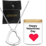 925 Silver Heart Necklace Gift Set with Candle And Pouch - Image 2