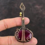 Handmade Guitar Crystal Pendant Necklace for Women And Men