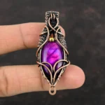 Amethyst Crystal Pendant Handmade Copper Wire Wrapped Boho Necklace