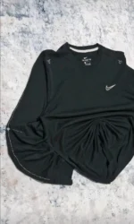 Nike Dri-FIT Long Sleeve Running Top Black Swoosh Mens - Image 5