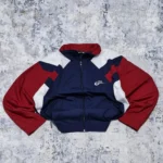 Vintage Colour Block Track Jacket Red Blue White Full Zip