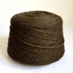 Soft Wool Yarn Cone Heathered Dark Olive Brown for Knitting