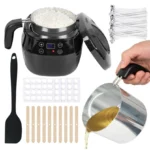 Digital Electric Wax Melter Kit Pitcher Wicks Spatula Candle