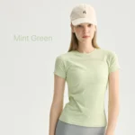 Womens Seamless Short Sleeve Gym Yoga Running T-Shirt Multi - Image 3