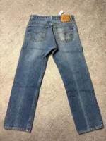 Levis Vintage Jeans Authentic Worn Faded Blue Straight Cut Mens Denim - Image 5