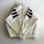 Adidas Lightweight White Sports Jacket Full Zip Retro Style - Image 2