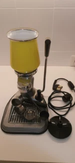Vintage Manual Lever Espresso Machine Yellow, Retro Design - Image 2
