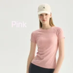 Womens Seamless Short Sleeve Gym Yoga Running T-Shirt Multi - Image 2