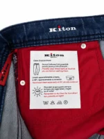 Kiton Mens Luxury Jeans Italian Designer Denim Faded Blue Straight Fit - Image 4