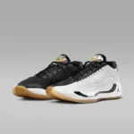Jordan Mens Low Top Basketball Shoe White Black Gum Sole