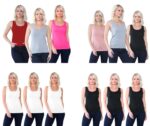 3 Pack Women's Cotton Tank Tops Sleeveless
